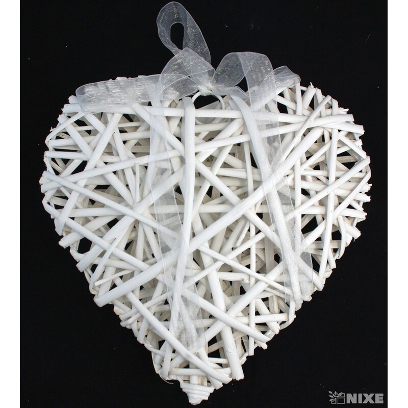 ZÁVĚS SRDCE 25cm*BÍLÁ