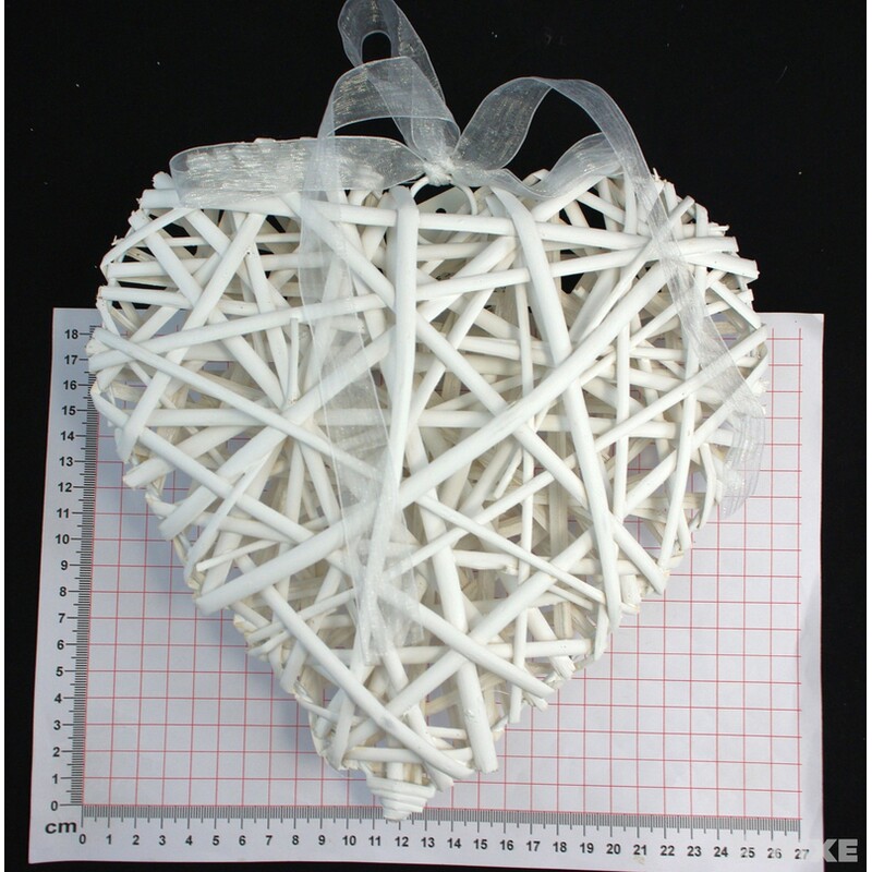 ZÁVĚS SRDCE 25cm*BÍLÁ