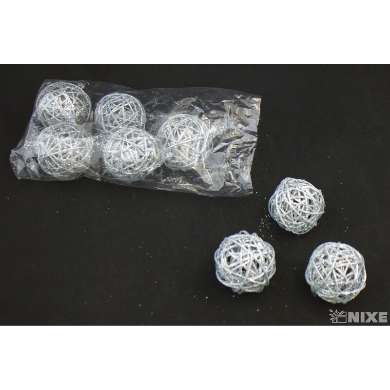 KOULE RATTAN METAL 7,5cm*MIX BAREV