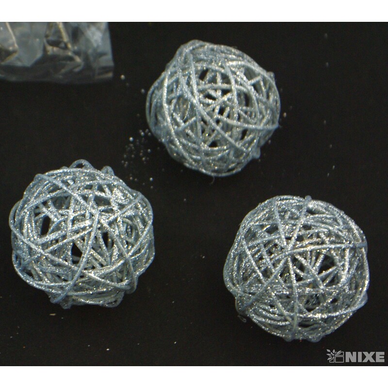 KOULE RATTAN METAL 7,5cm*MIX BAREV