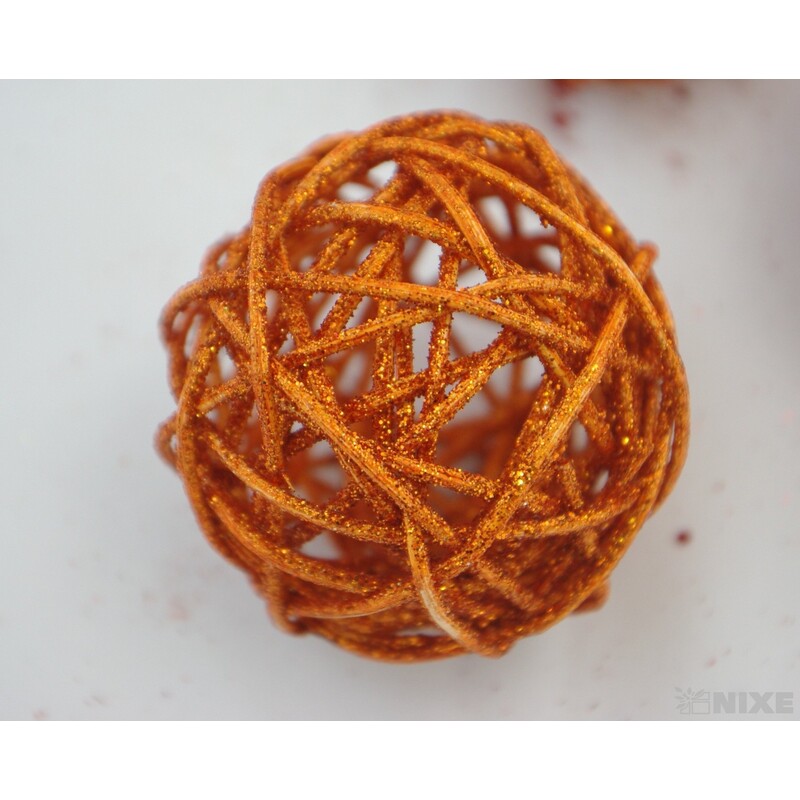 KOULE RATTAN METAL 7,5cm*MIX BAREV