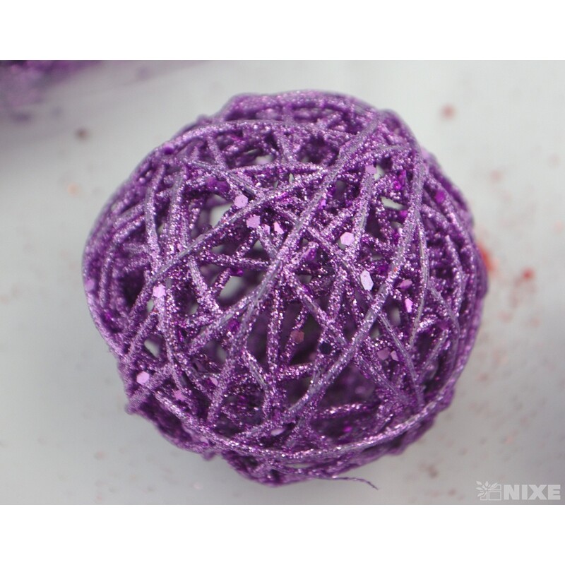 KOULE RATTAN METAL 7,5cm*MIX BAREV