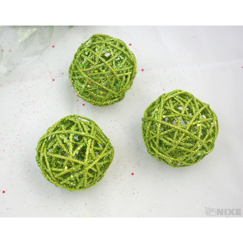 KOULE RATTAN METAL 7,5cm*MIX BAREV