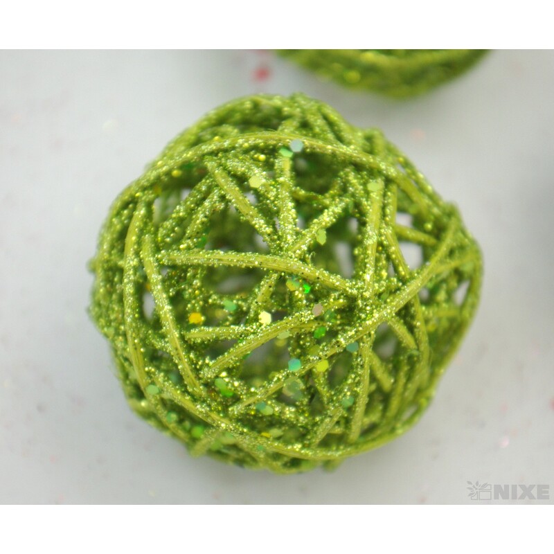 KOULE RATTAN METAL 7,5cm*MIX BAREV