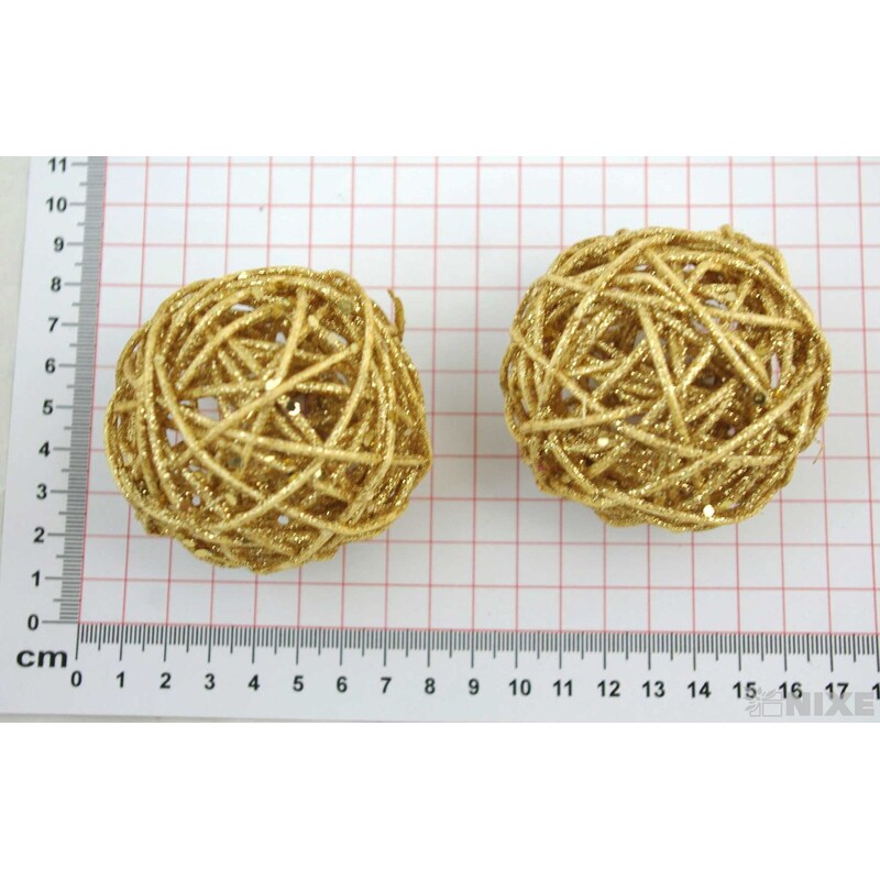 KOULE RATTAN METAL 7,5cm*MIX BAREV