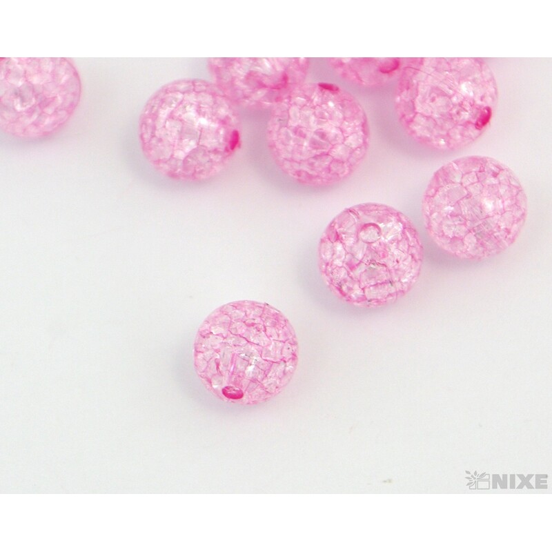 KORÁLKY KRAK 10mm cca 90ks*RŮŽOVÁ