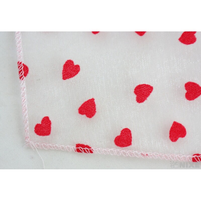 ORGANZA TISK SRDCE 10cmx10m*BÍLÁ