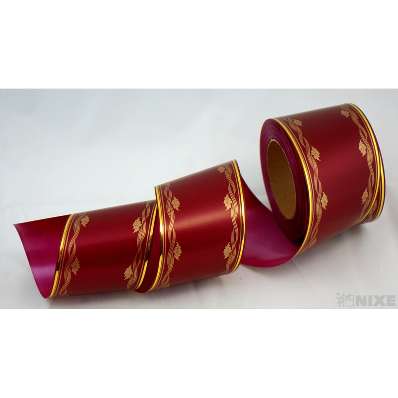 POHŘEBNÍ PÁSEK 80mmx50yd TISK*BORDOVÁ