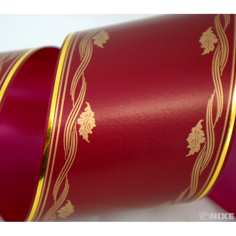 POHŘEBNÍ PÁSEK 80mmx50yd TISK*BORDOVÁ