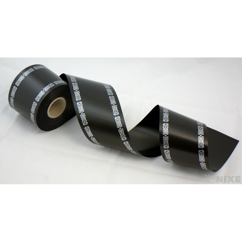 POHŘEBNÍ STUHA SP 76mmx50m*ČERNÁ+STŘÍBRNÁ