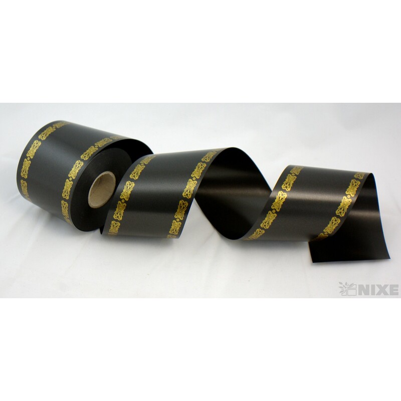 POHŘEBNÍ STUHA SP 76mmx50m*ČERNÁ+ZLATÁ