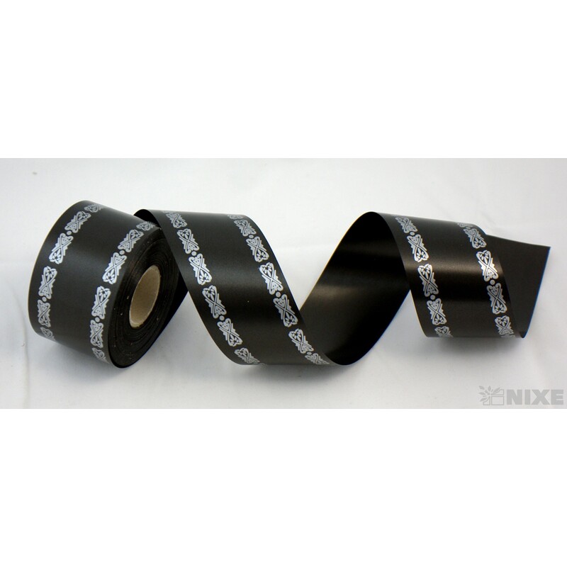 POHŘEBNÍ STUHA SP 57mmx50m*ČERNÁ+STŘÍBRNÁ