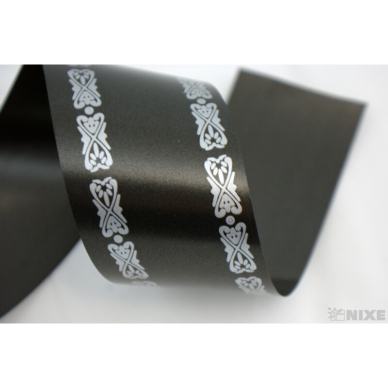 POHŘEBNÍ STUHA SP 57mmx50m*ČERNÁ+STŘÍBRNÁ