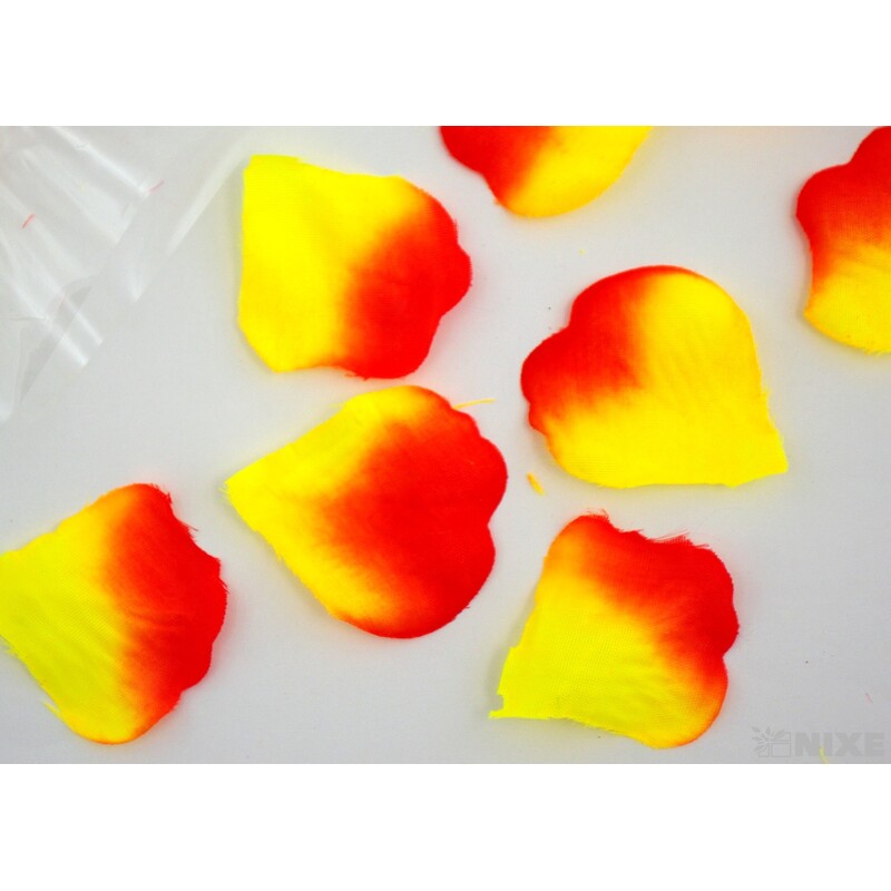 OKVĚTNÍ LÍSTKY RŮŽÍ 100ks*ŽLUTO+ČERV.