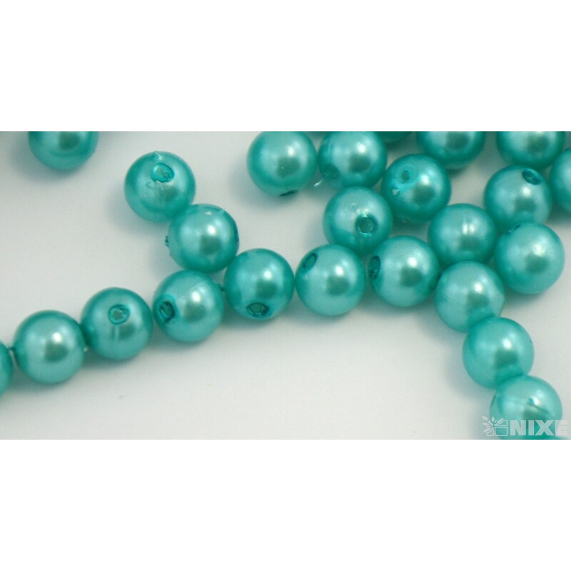 KORÁLKY 8mm cca 208ks*TYRKYS TM.