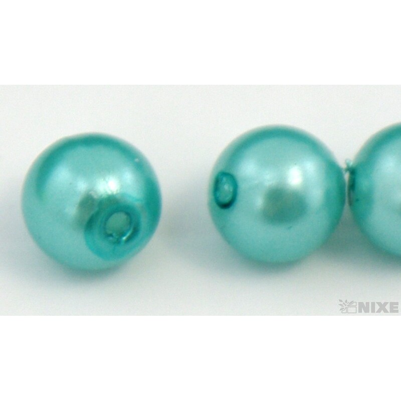 KORÁLKY 8mm cca 208ks*TYRKYS TM.