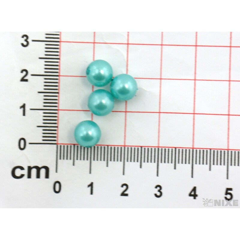 KORÁLKY 8mm cca 208ks*TYRKYS TM.