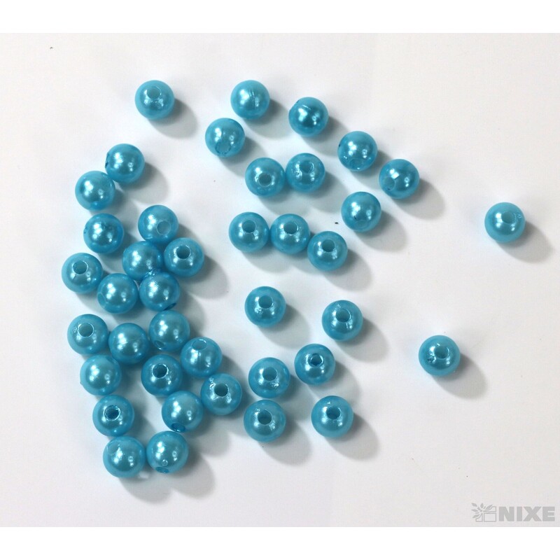 KORÁLKY 8mm cca 208ks*MODRÁ