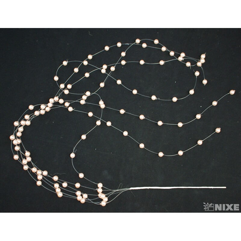 ZÁPICH KORÁLKY NA SILONU 6mmx60cm 18ks*RŮŽOVÁ