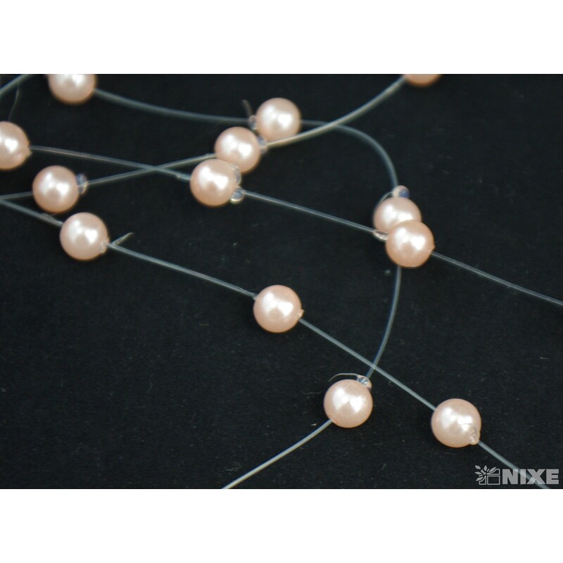 ZÁPICH KORÁLKY NA SILONU 6mmx60cm 18ks*RŮŽOVÁ