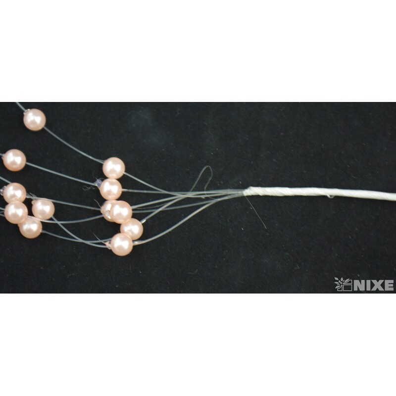 ZÁPICH KORÁLKY NA SILONU 6mmx60cm 18ks*RŮŽOVÁ