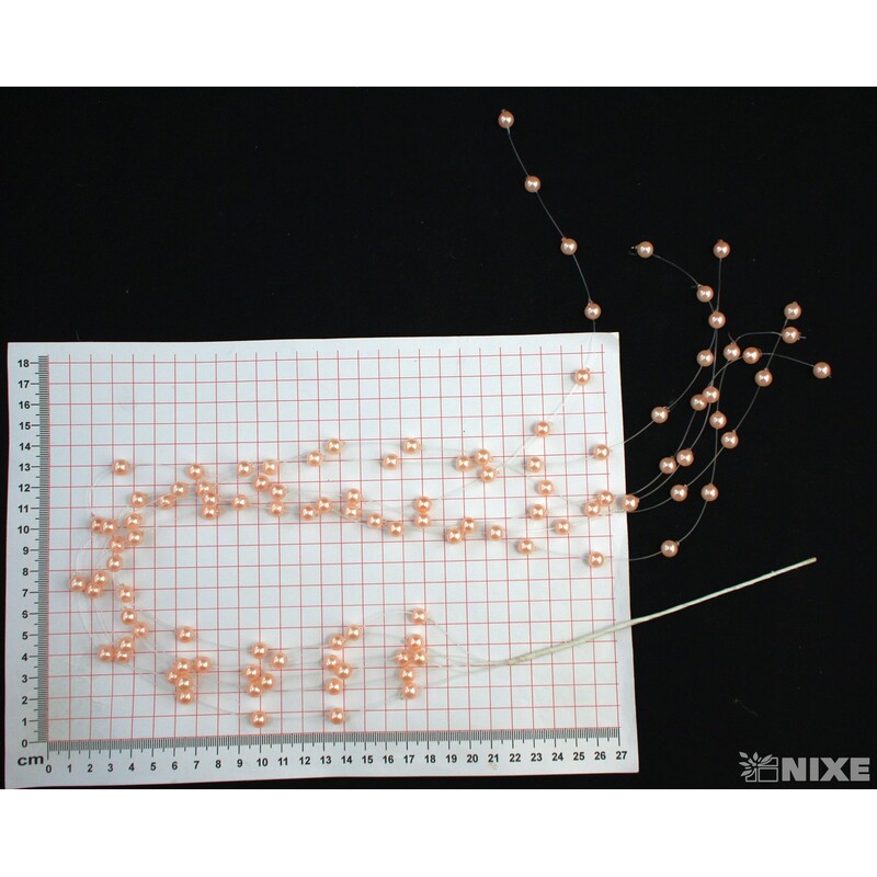 ZÁPICH KORÁLKY NA SILONU 6mmx60cm 18ks*RŮŽOVÁ