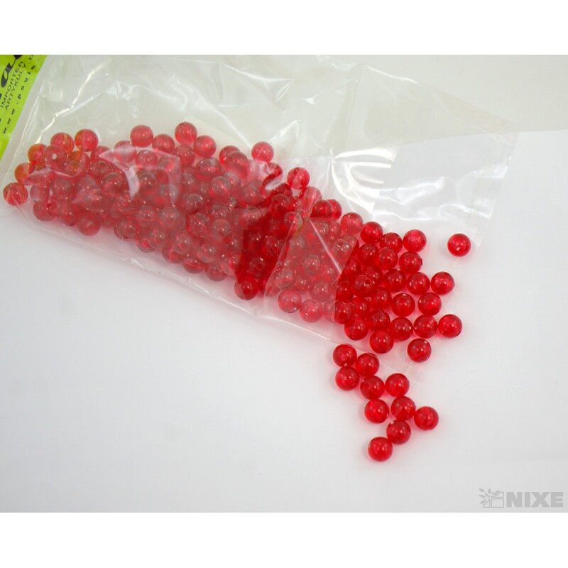 KORÁLKY 8mm cca 208ks*ČERVENÁ TM.