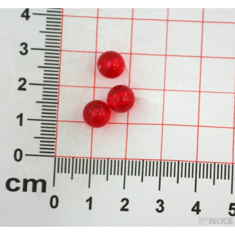 KORÁLKY 8mm cca 208ks*ČERVENÁ TM.