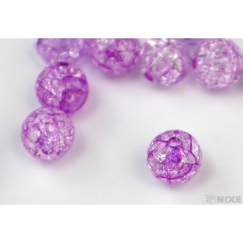 KORÁLKY KRAK 10mm cca 90ks*FIALOVÁ SV.