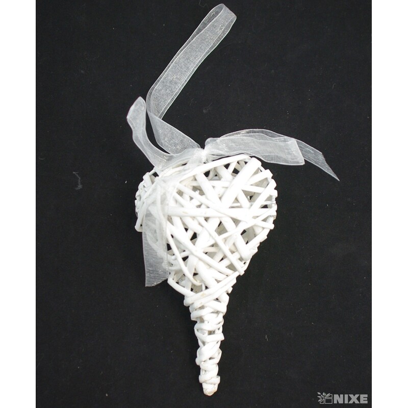 ZÁVĚS SRDCE 3D 17x10cm*BÍLÁ