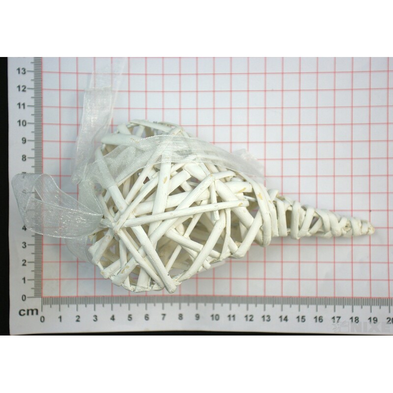 ZÁVĚS SRDCE 3D 17x10cm*BÍLÁ