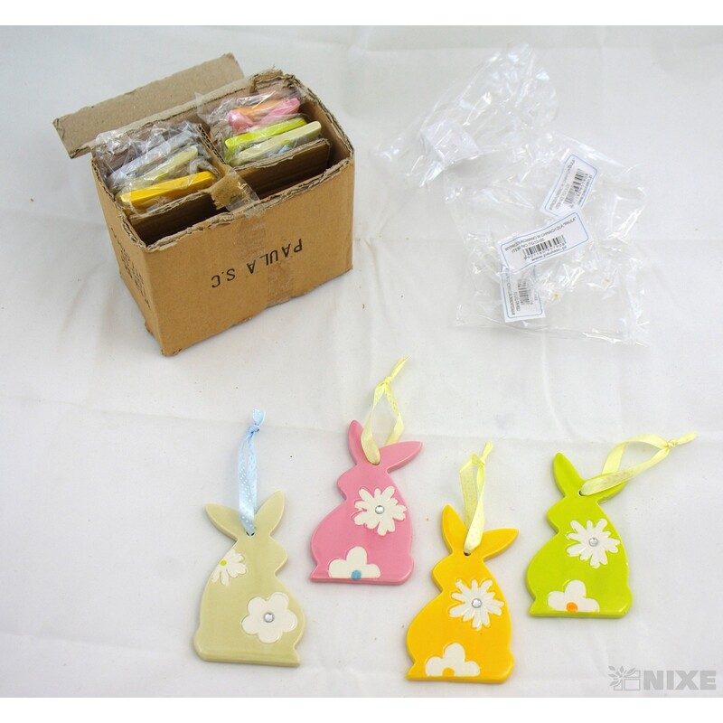 ZAJÍC PORCELÁN 7x12*MIX BAREV