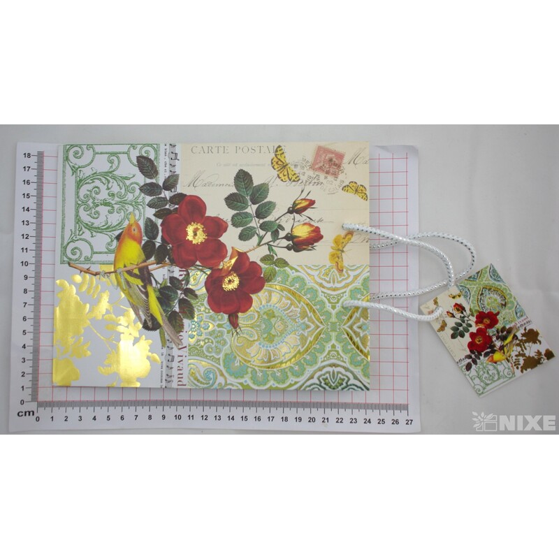 TAŠKA KRAFT ZLACENÁ MIX 18x23x10cm*