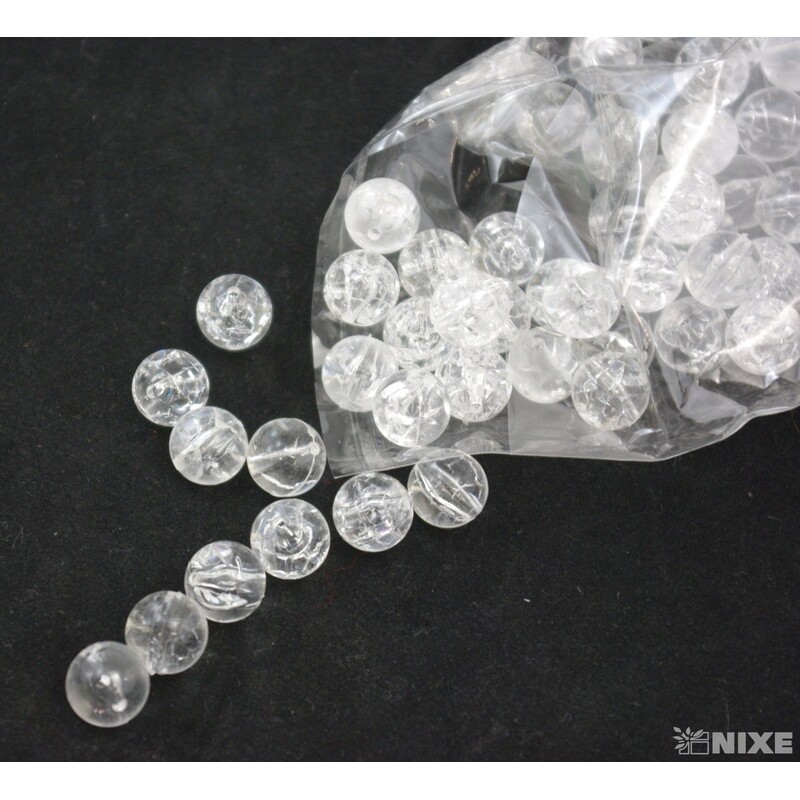 KORÁLKY KRAK 12mm cca 90ks*BÍLÁ