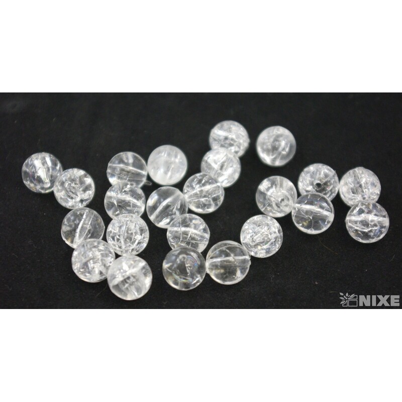 KORÁLKY KRAK 12mm cca 90ks*BÍLÁ