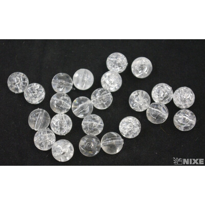 KORÁLKY KRAK 12mm cca 90ks*BÍLÁ