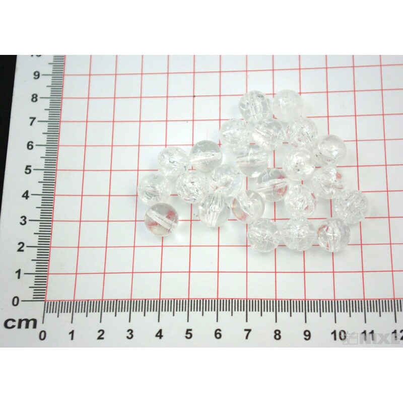 KORÁLKY KRAK 12mm cca 90ks*BÍLÁ