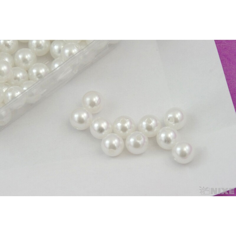 KORÁLKY 10mm 45g*BÍLÁ