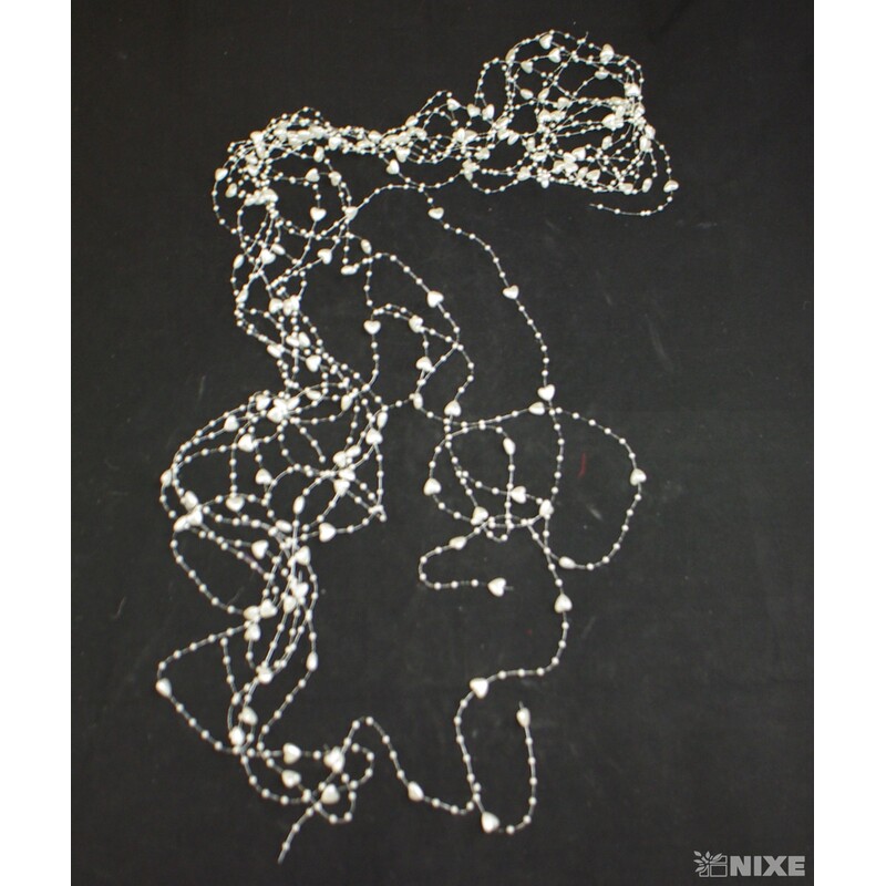 PERLIČKY NA SILONU SRDÍČKO 120cm 10ks*KRÉMOVÁ