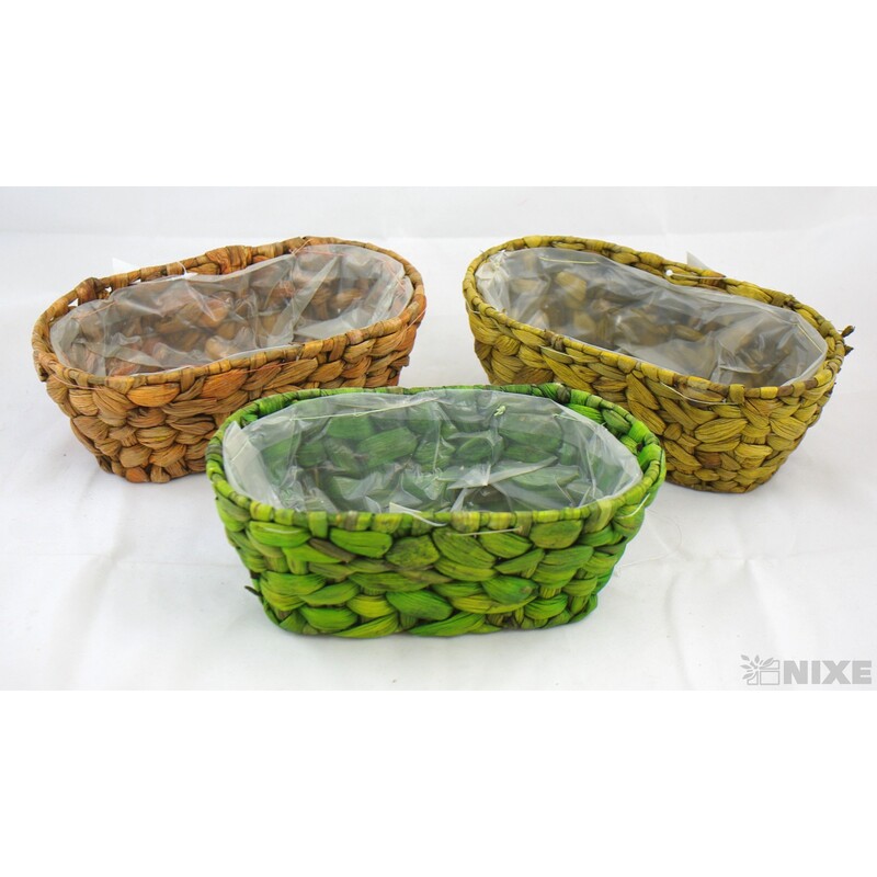 KVĚTNÍK ŠUSTÍ OVÁL 25x13x10cm*MIX BAREV