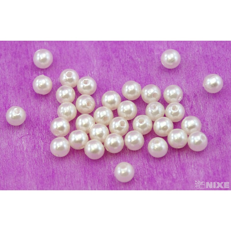 KORÁLKY 6mm 50g*KRÉMOVÁ