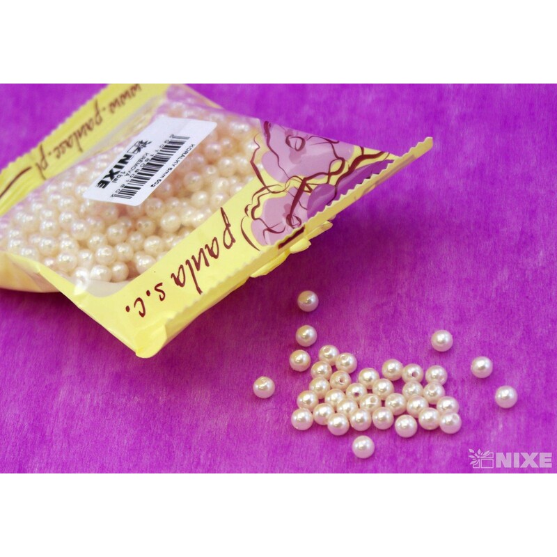 KORÁLKY 6mm 50g*KRÉMOVÁ