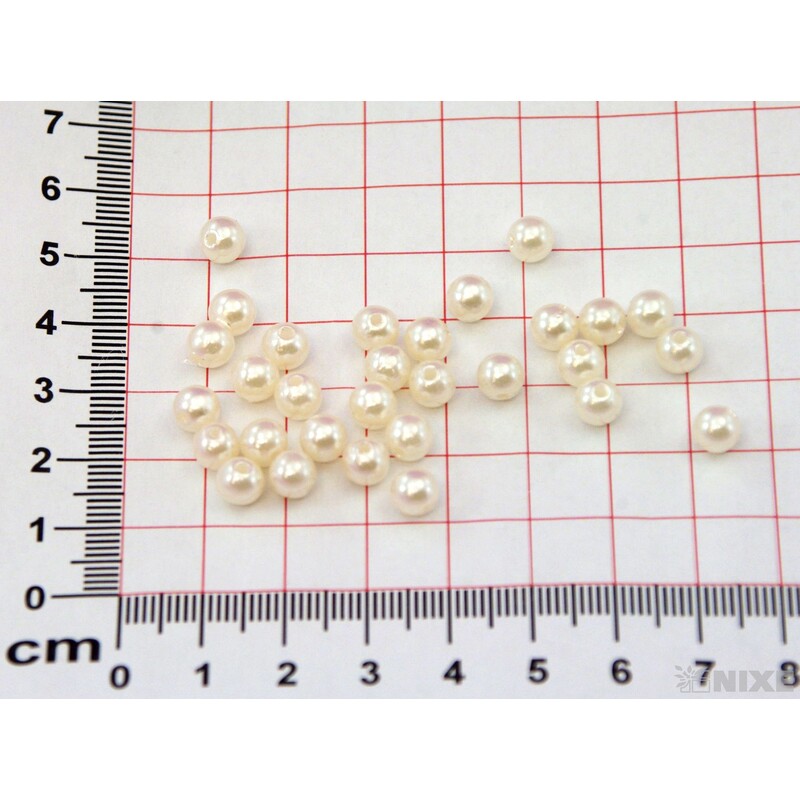 KORÁLKY 6mm 50g*KRÉMOVÁ