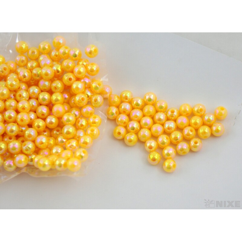 KORÁLKY 6mm 50g*ŽLUTÁ