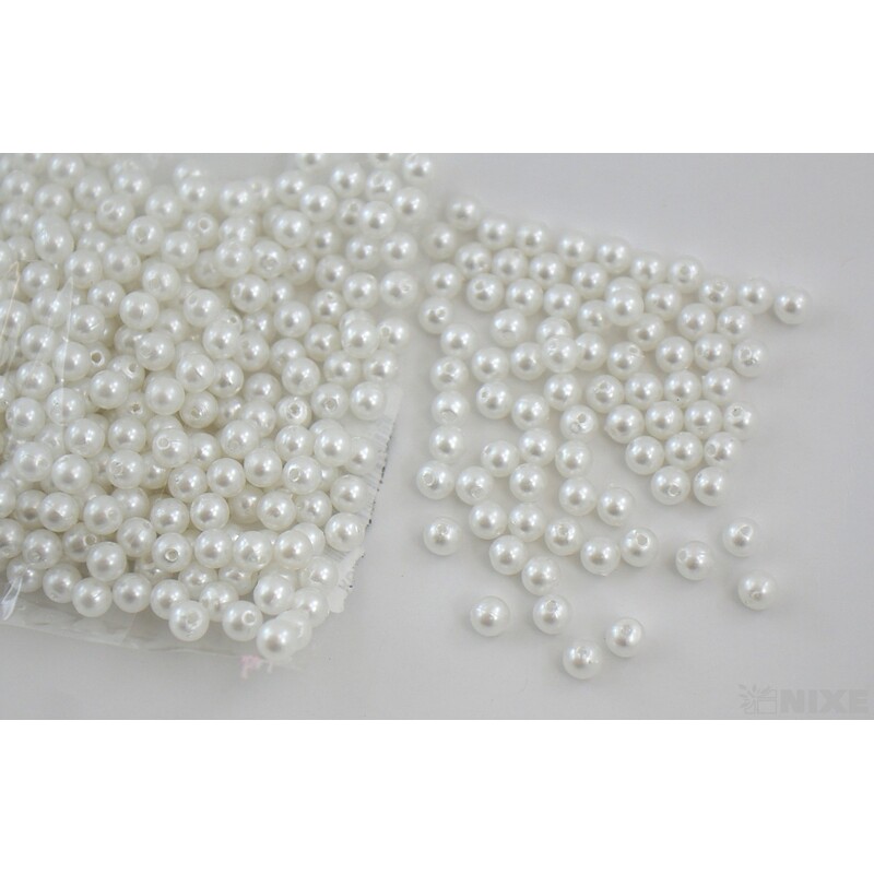 KORÁLKY 6mm 50g*BÍLÁ