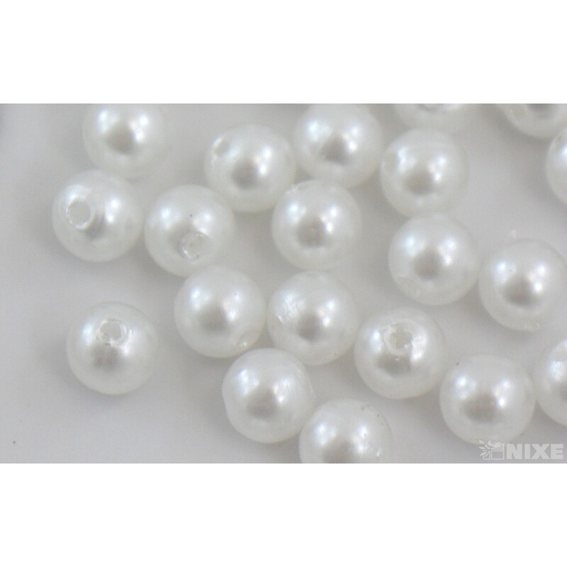 KORÁLKY 6mm 50g*BÍLÁ