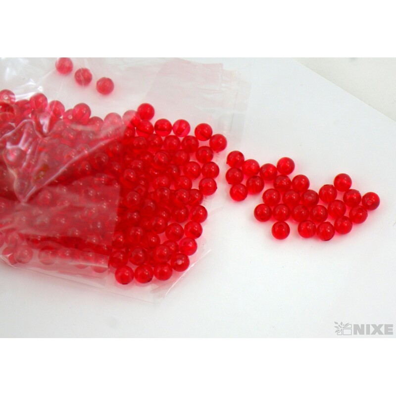 KORÁLKY 6mm 50g ČIRÉ*ČERVENÁ