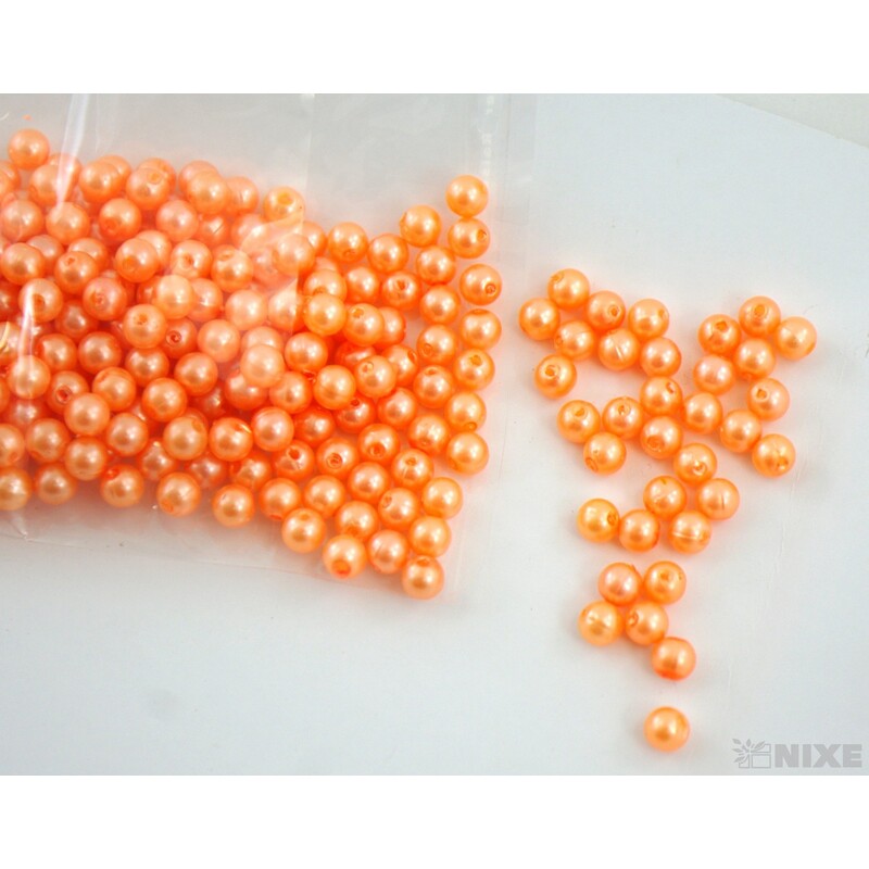 KORÁLKY 6mm 50g*ORANŽOVÁ