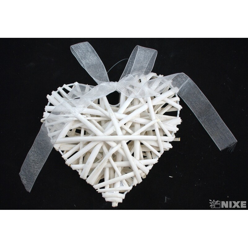 ZÁVĚS SRDCE 14cm*BÍLÁ