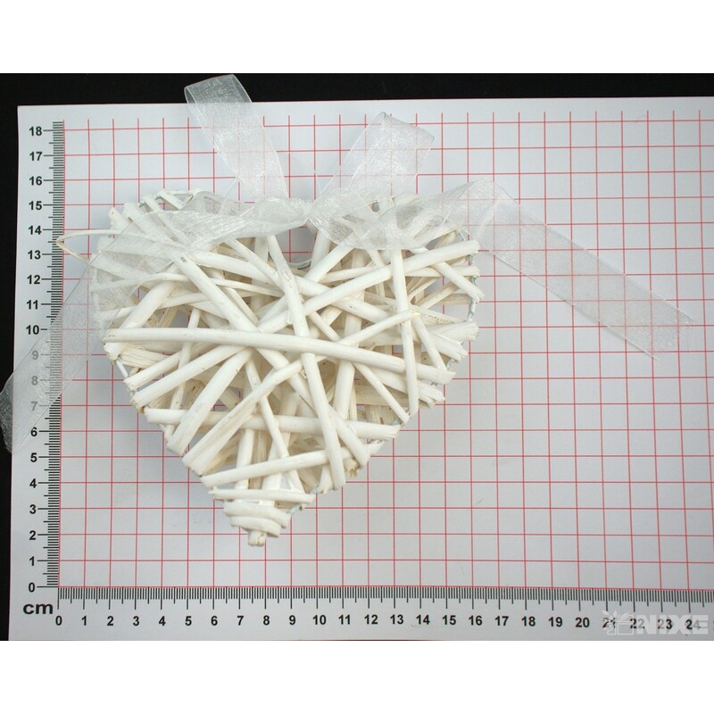 ZÁVĚS SRDCE 14cm*BÍLÁ